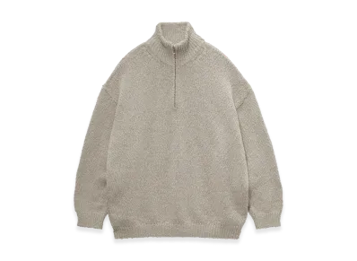 Graphpaper Cotton Wool Slub Oversized Half Zip Knit "Ash"