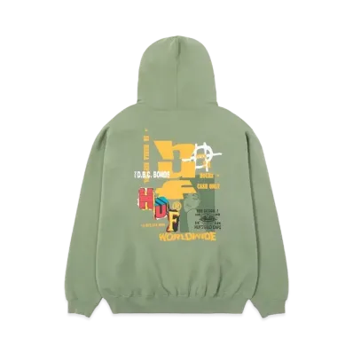 HUF Fall 24 Cut And Paste Fleece Hoodie "Olive"