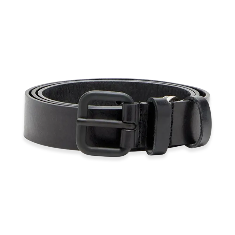 Diesel B-Inlay 2.9Cm Leather Belt With Oval D Logo "Black"