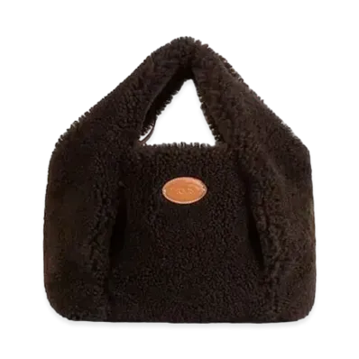 TOD'S Shirt Shopping Bag In Sheepskin Mini "Brown"