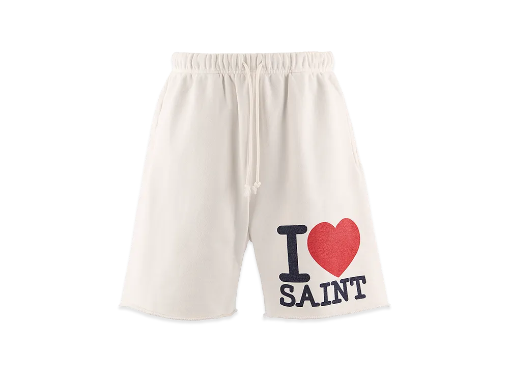 SAINT Mxxxxxx Sweat Shorts I Love Saint "White"