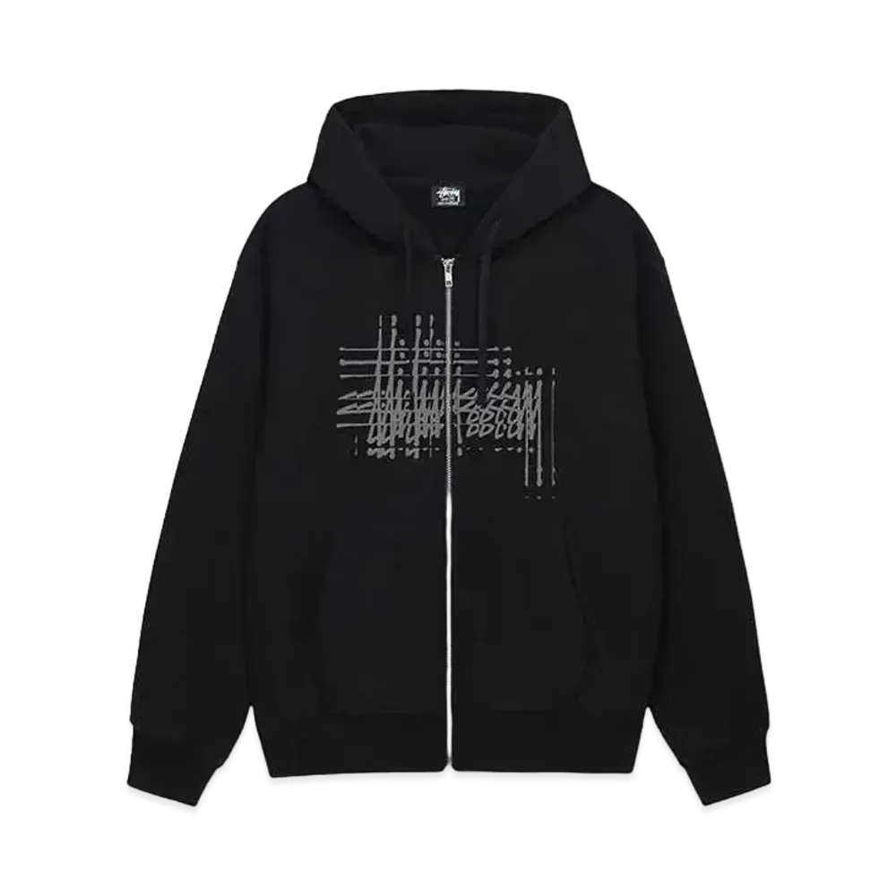 Stussy Refracted Zip Hoodie "Black"