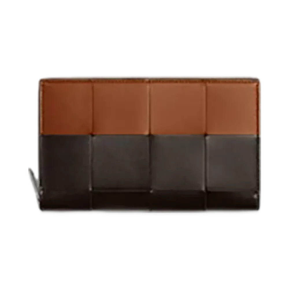 Bottega Veneta Cassette Zip Around Wallet "Fondente/Wood"