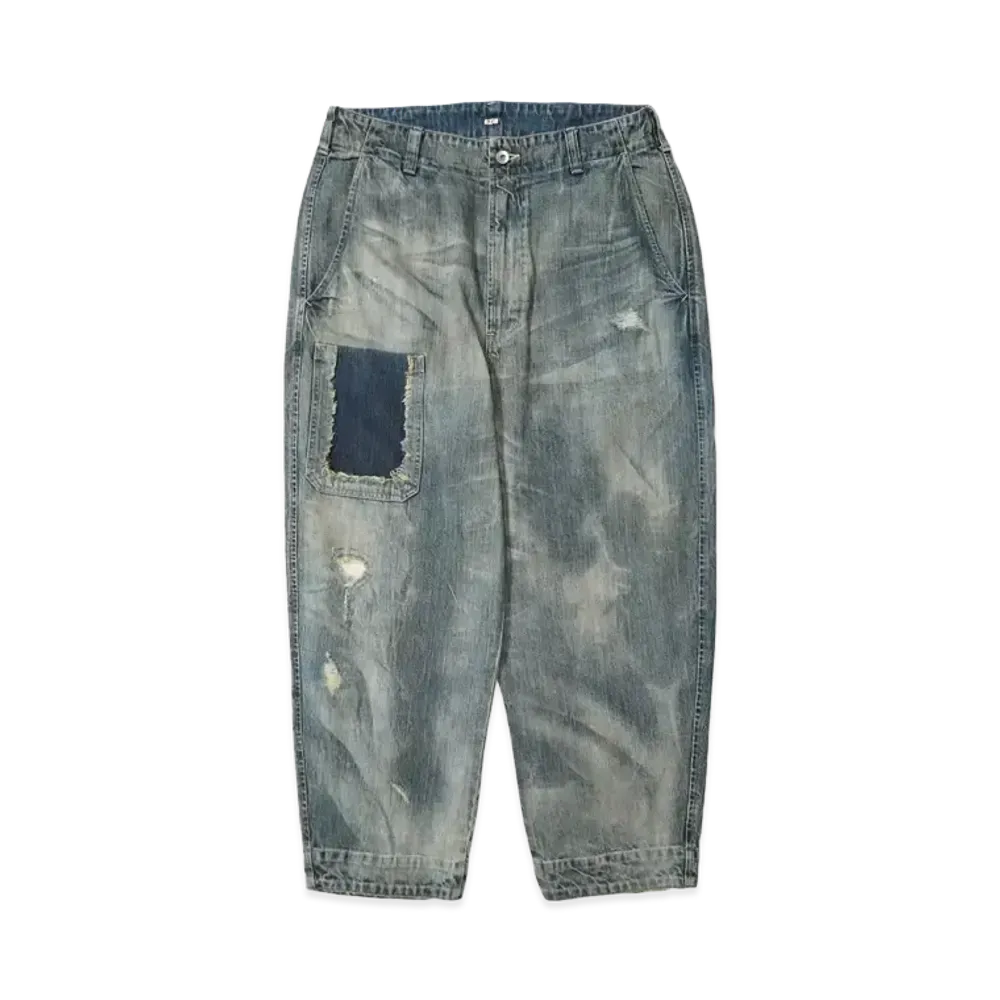 PORTER CLASSIC STEINBECK DENIM POCKET PANTS VINTAGE CUSTOM "BLUE"