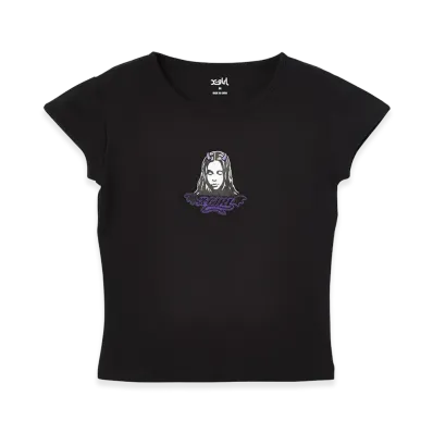X-Girl Women's Devil Face S/S Baby Tee "Black"
