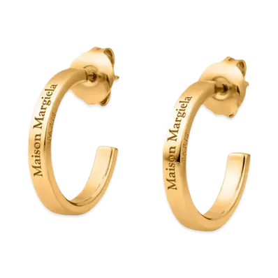 Maison Margiela Women's Hoop Earrings With Logo "Silver"