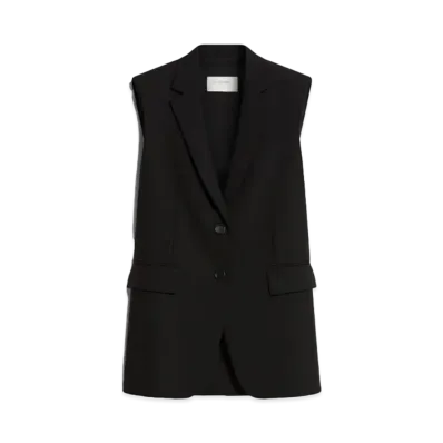 Max Mara Parana Sleeveless Wool Blazer "Black"
