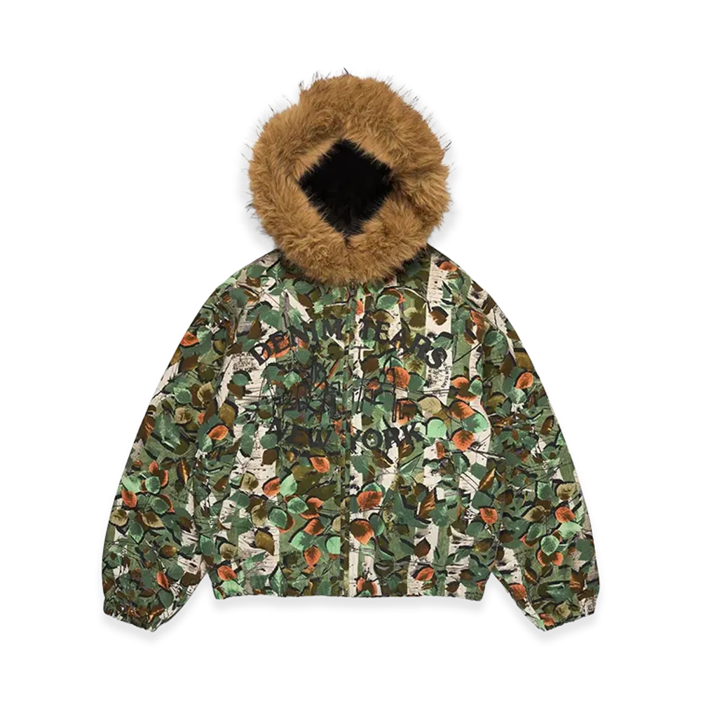 DENIM TEARS Birch Camo Hooded Work Jacket "Green Camo"