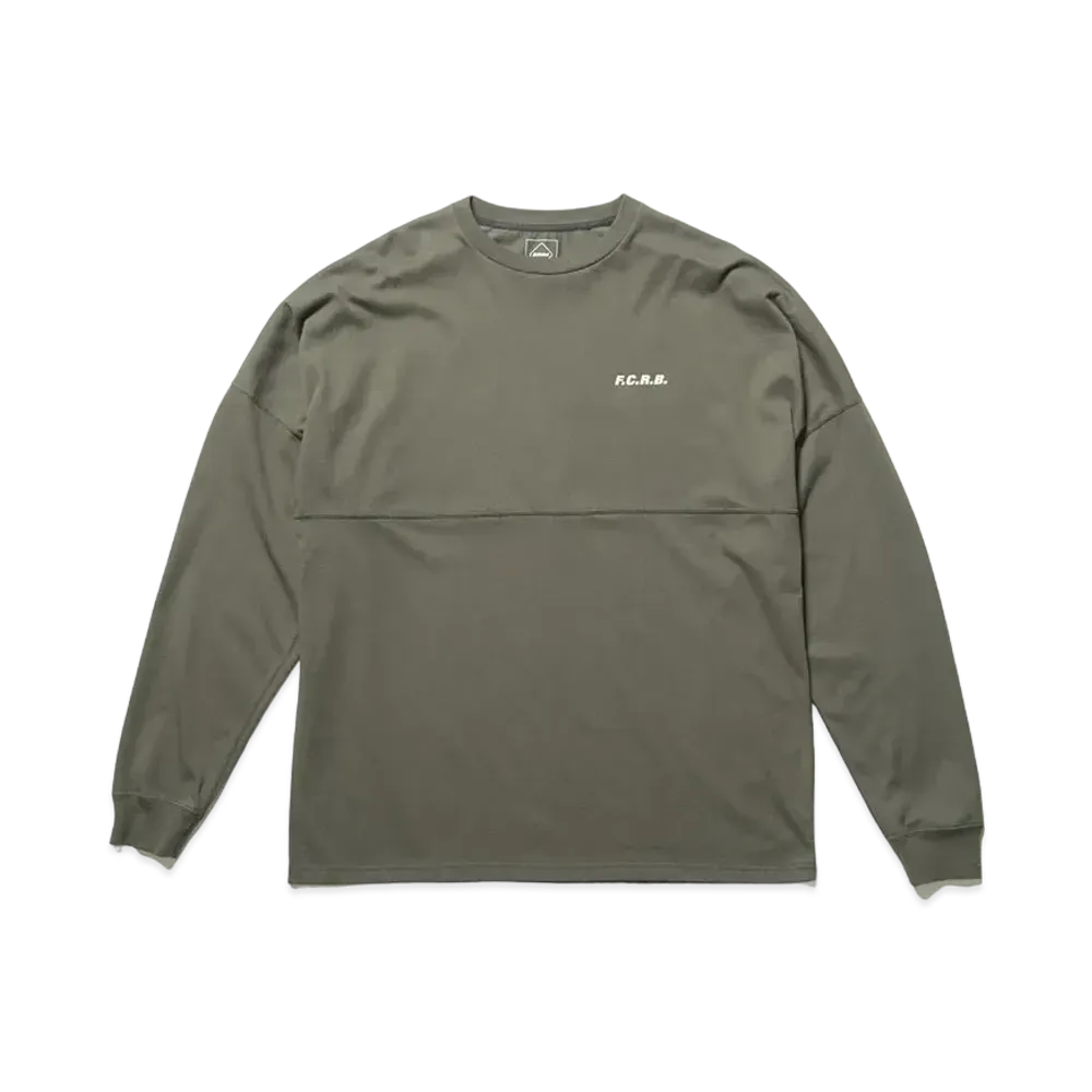 F.C.REAL BRISTOL Big Logo L/S Baggy Tee "Khaki"