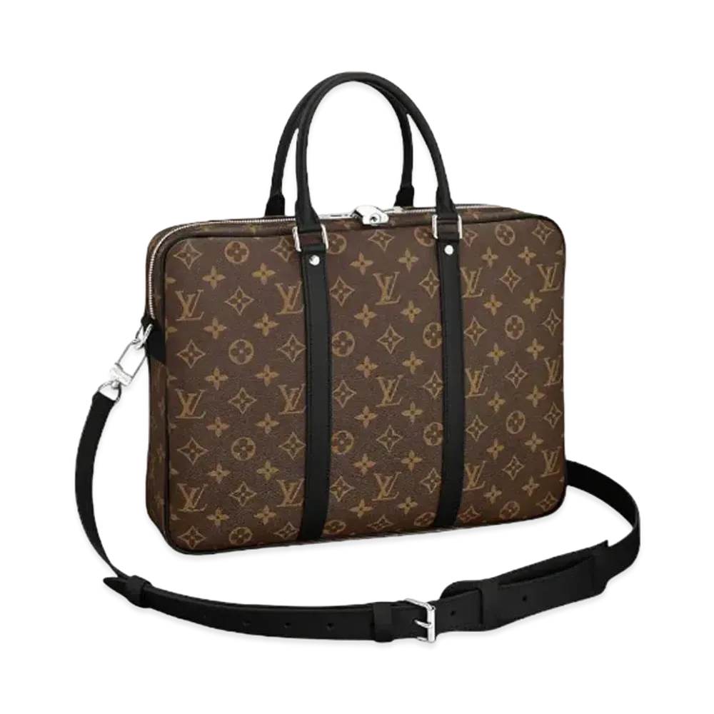 Louis Vuitton Porte Documents Voyage PM Monogram Macassar "Marron"