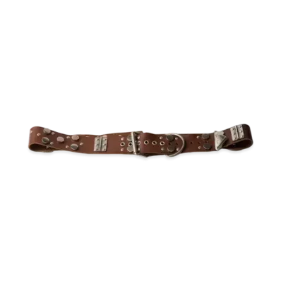 PRADA Studded Leather Belt "Brown"