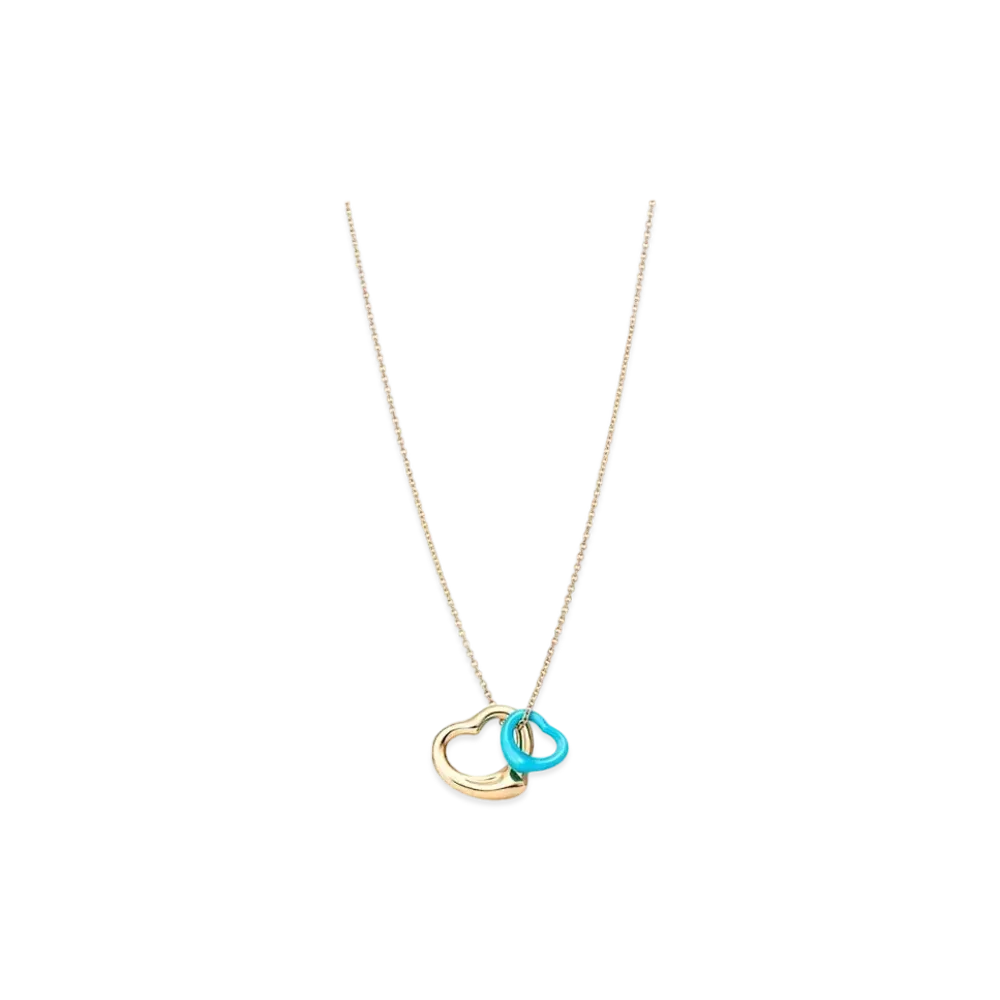 Tiffany & Co. Elsa Peretti Open Heart Pendant Turquoise 18K "Gold"