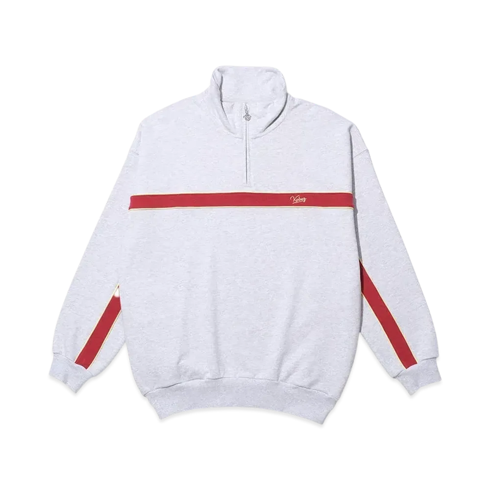 KEBOZ Line Piping Half Zip Sweat Pullover "Gray"
