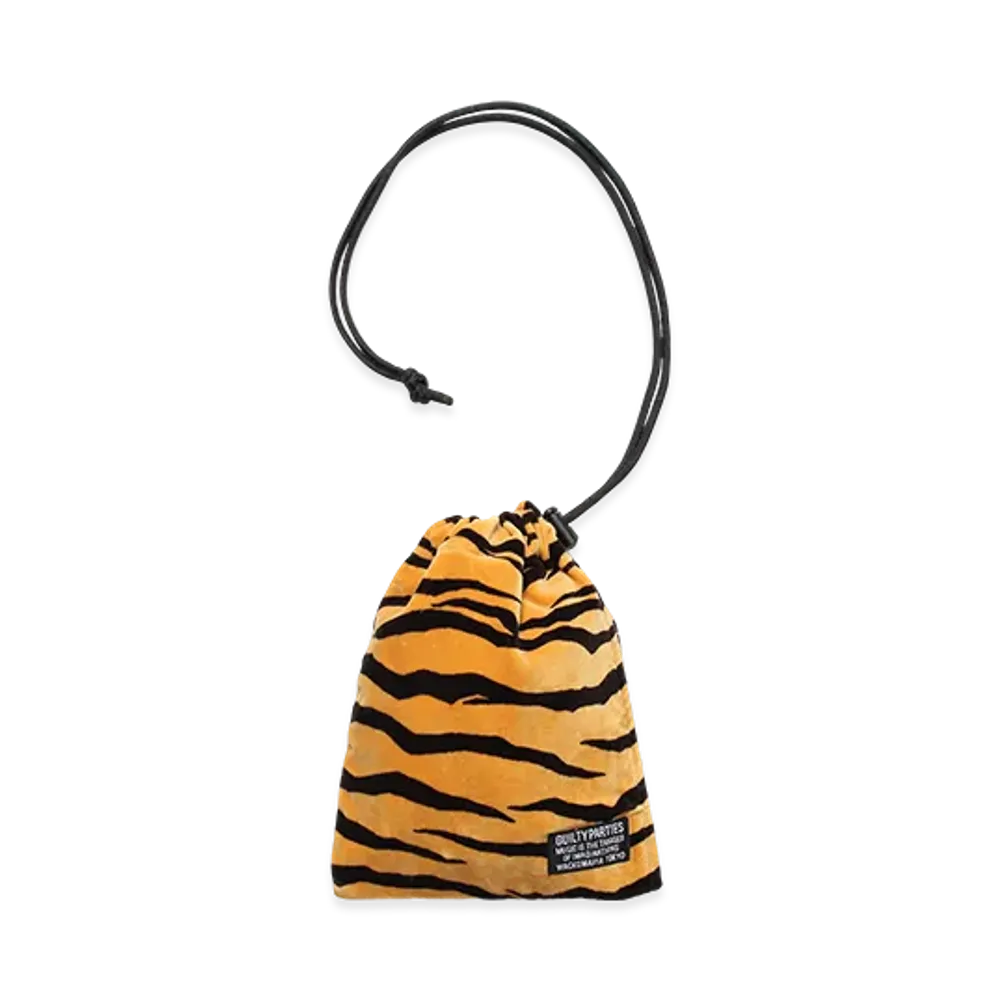 WACKO MARIA Tiger Velour Drawstring Bag "Yellow"