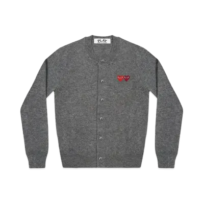 PLAY COMME des GARCONS Double Heart Ladie's Cardigan "Grey"