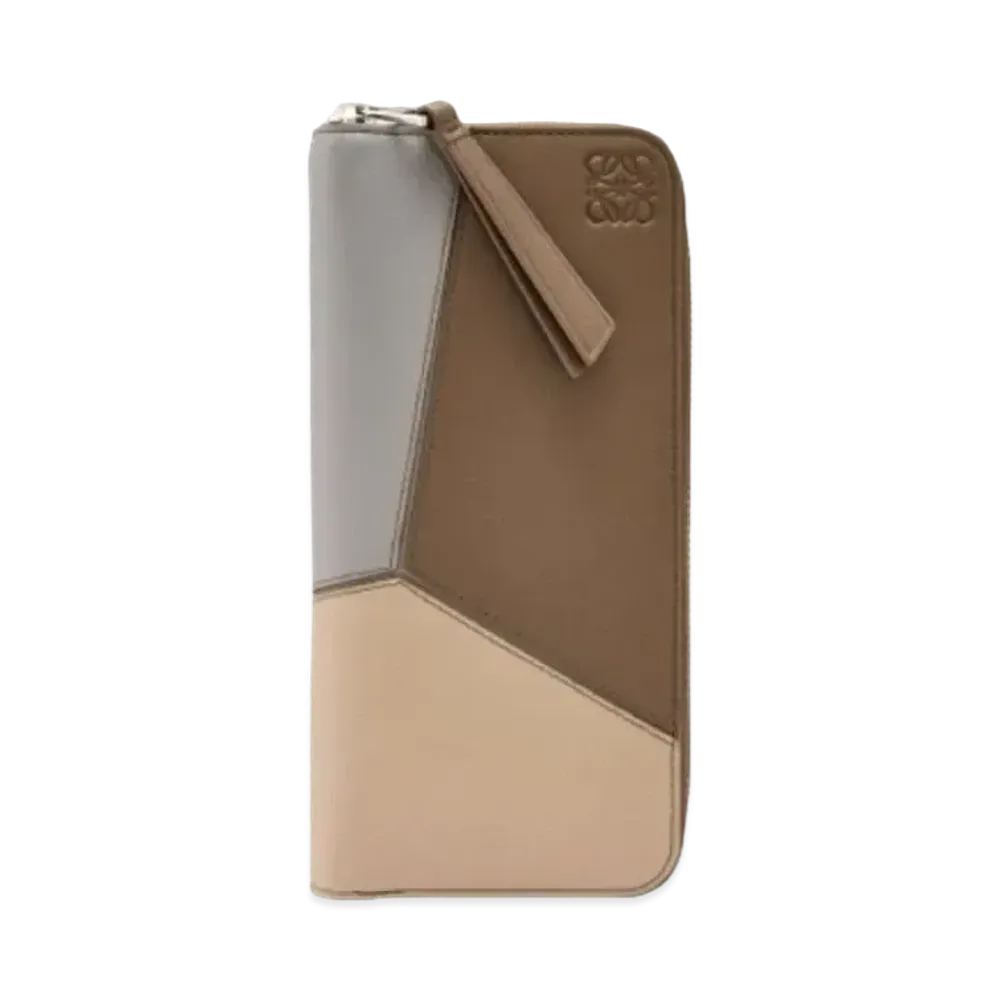 LOEWE Puzzle Open Wallet Classic Calf "Asphalt Gray/Winter Brown"