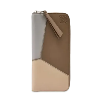 LOEWE Puzzle Open Wallet Classic Calf "Asphalt Gray/Winter Brown"