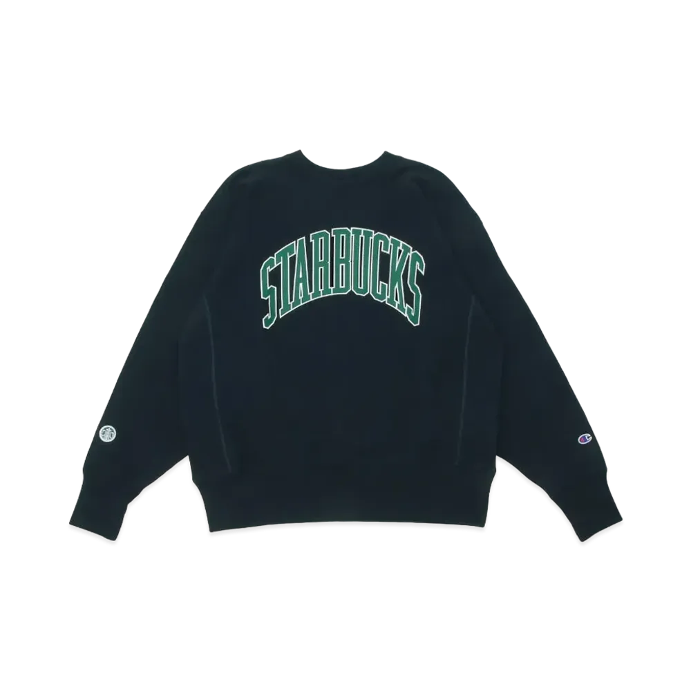 STARBUCKS x BEAMS x Champion Reverse Weave Crew Neck Sweatshirt "Navy"