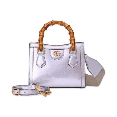 GUCCI Gucci Diana Mini Tote Bag "Silver"