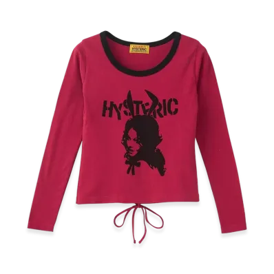 HYSTERIC GLAMOUR BUNNY GIRL Lace-up Chibi Tee "Pink"