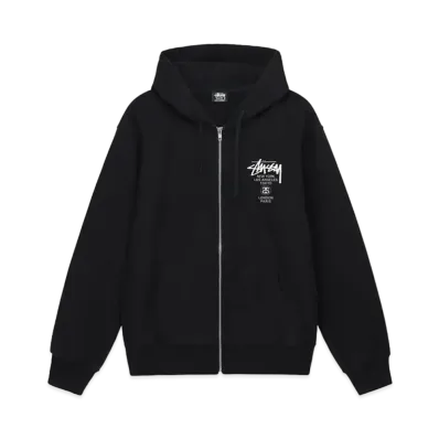 Stussy World Tour Zip Hoodie "Black"