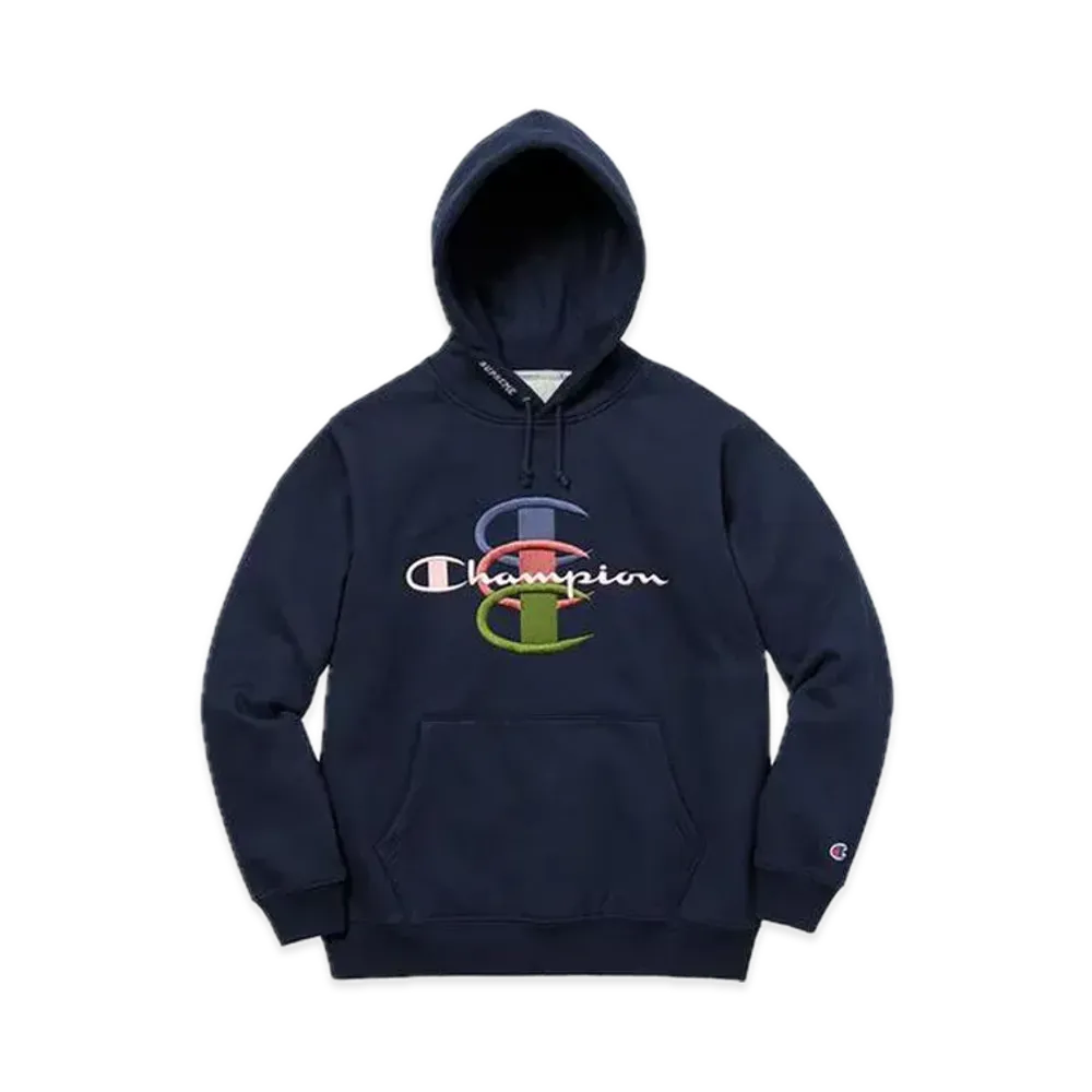 Supreme x Champion Stacked C Hooded Sweatshirt "Navy"