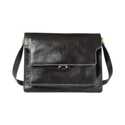 Marni TRUNK SOFT Bag in Tumbled Calf "Black"