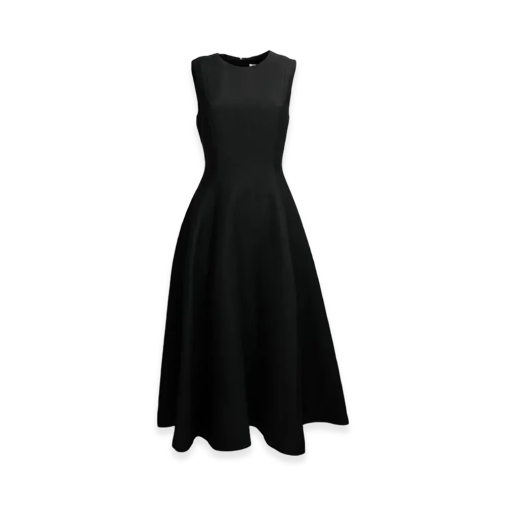 Dior Women's Silk Wool Long Dress "Black"
