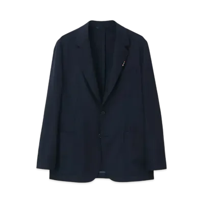 Paul Smith Solid Wool Stretch Jacket A Suit To Travel In "Navy"