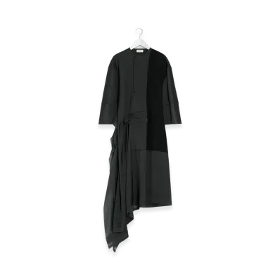 LEMAIRE Women's Pleated Blouse Dress "Slate Grey"