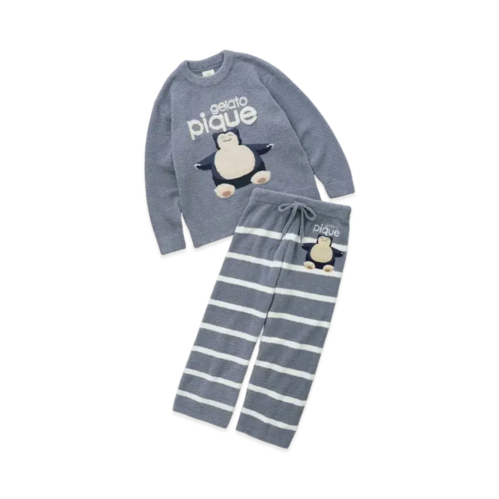 GELATO PIQUE x Pokemon Sleep Babymoko Jacquard Pullover & Long Pants Set #3 "Navy"
