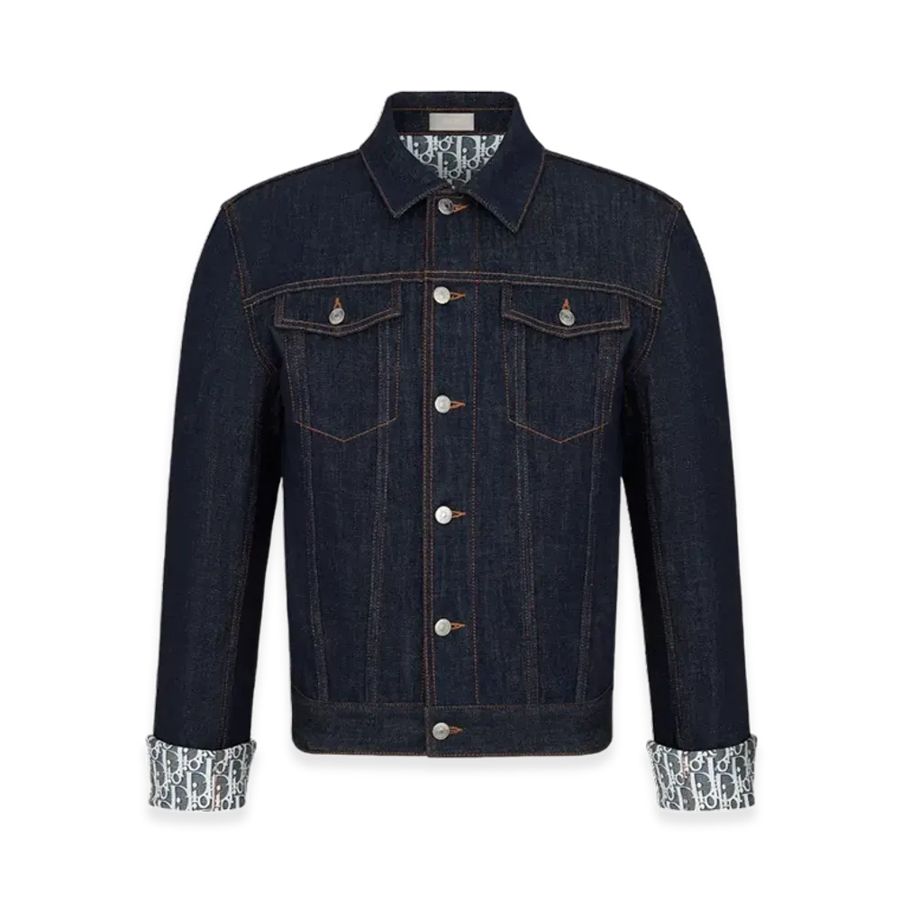 Dior Oblique Raw Cotton Denim Blouson "Blue"