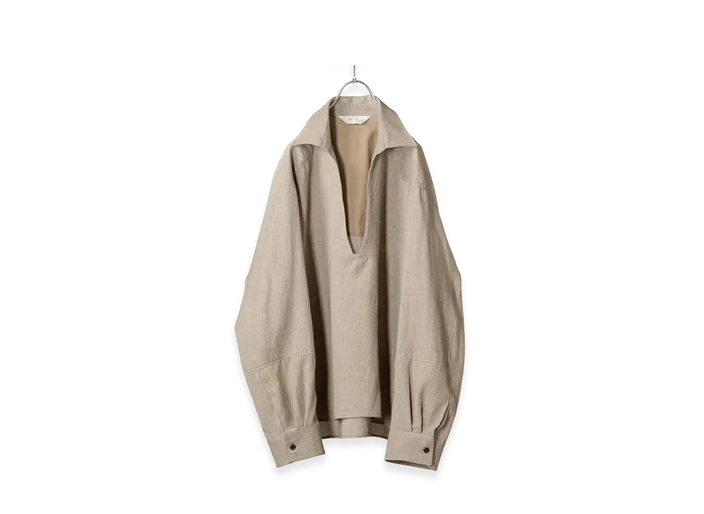 ANCELLM Skipper UV Neck Shirt "Beige"