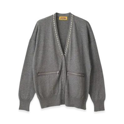 HYSTERIC GLAMOUR Studded Cardigan "Top Gray"