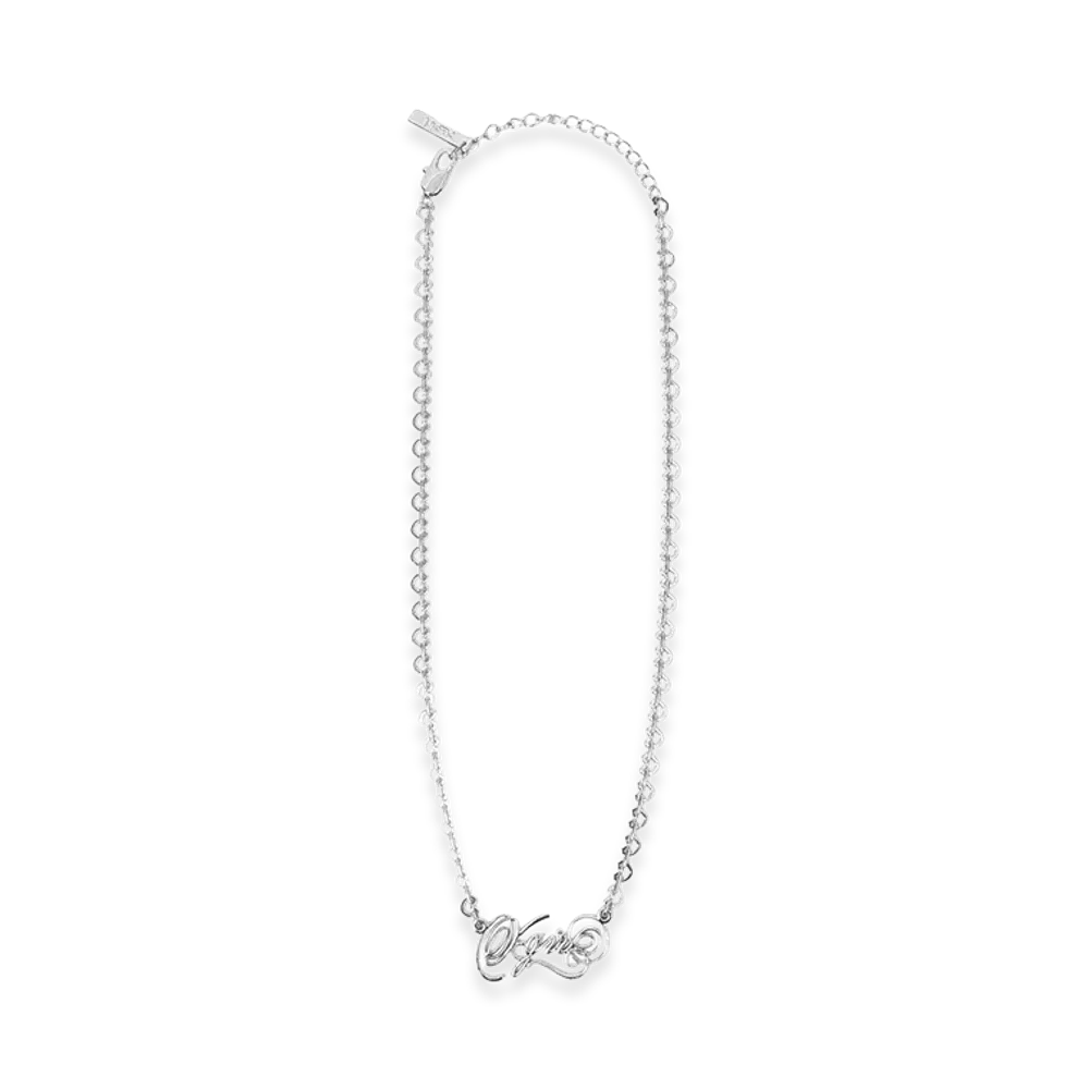 X-Girl Women's Script Logo Charm Necklace "Silver"