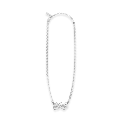 X-Girl Women's Script Logo Charm Necklace "Silver"
