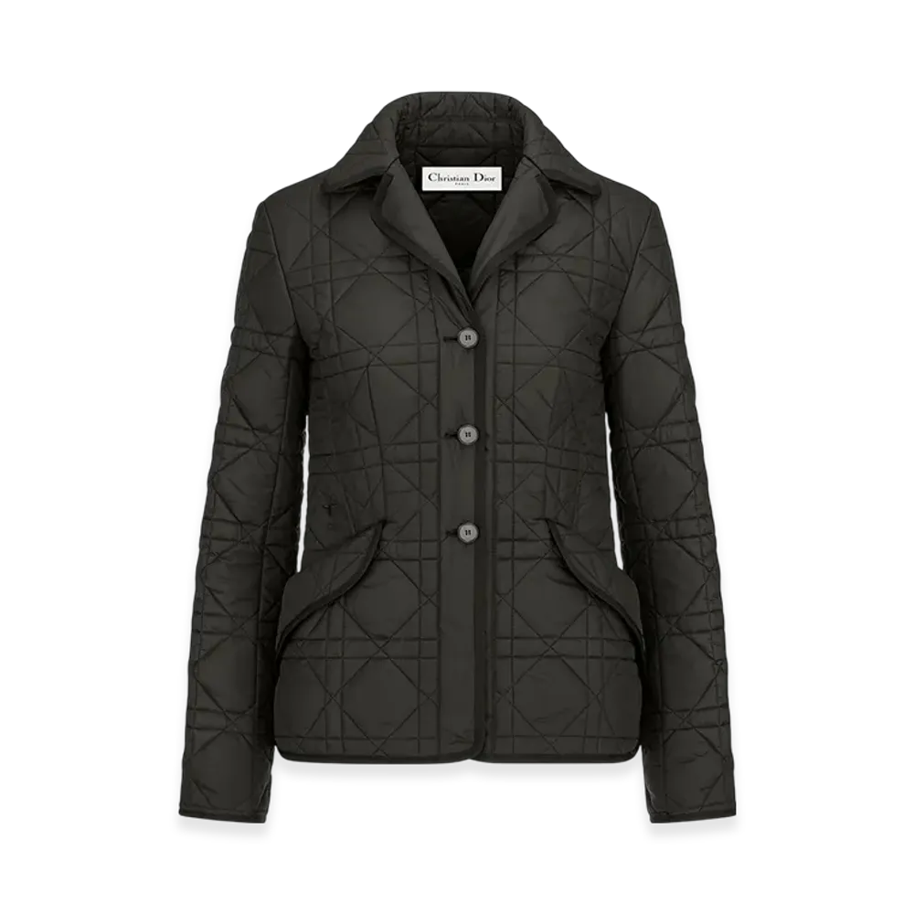Dior Women's Macrocannage Bar Jacket Quilted Technical Taffeta "Black"