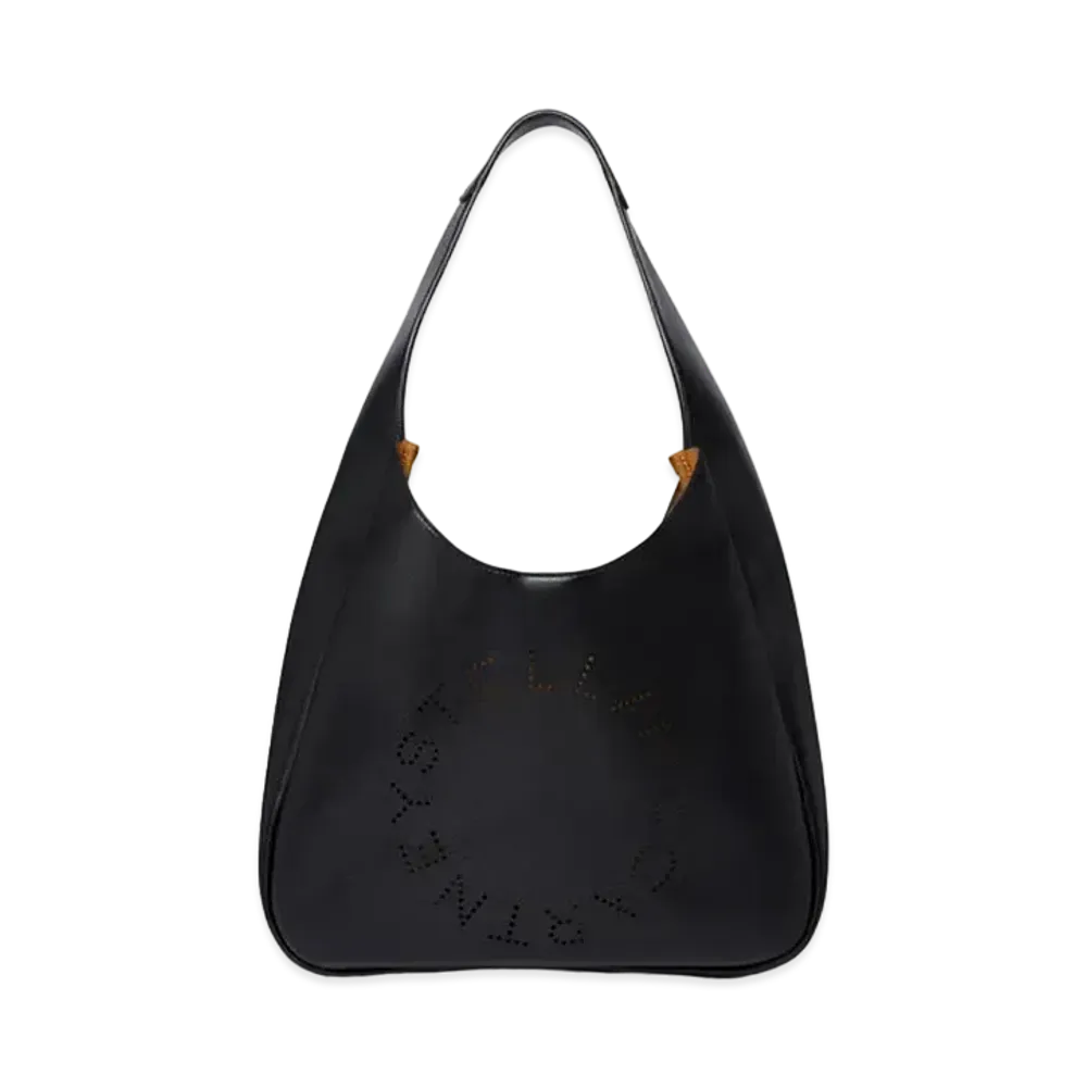 STELLA McCARTNEY Logo Slouchy Hobo Tote Bag "Pitch Black"