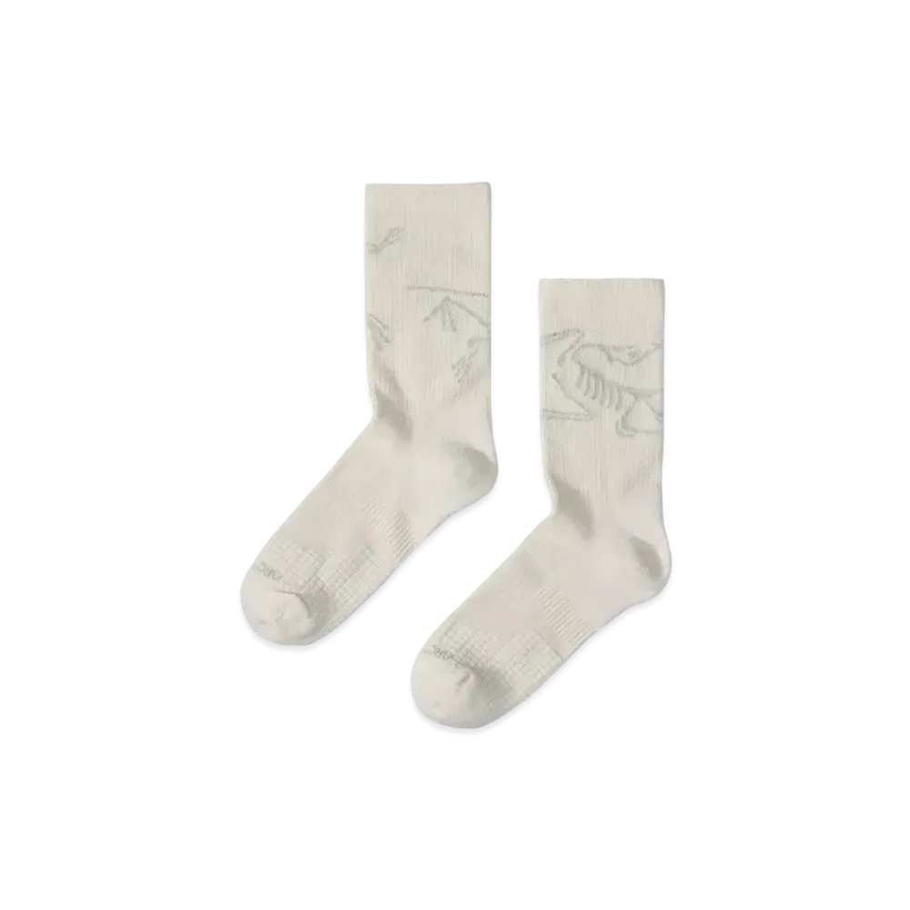 ARC'TERYX Merino Wool Mid Bird Sock "White/Pearl Gray"