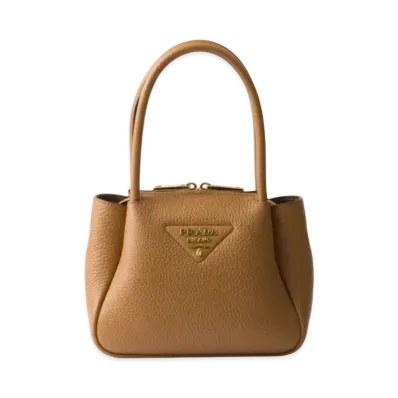 PRADA Flou Leather Mini Handbag "Camel"