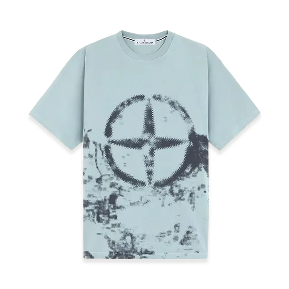 Stone Island 2RCE7 24/2 Cotton Jersey Short-Sleeve T-Shirt with Camouflage Print - 24FW "Green Grey"