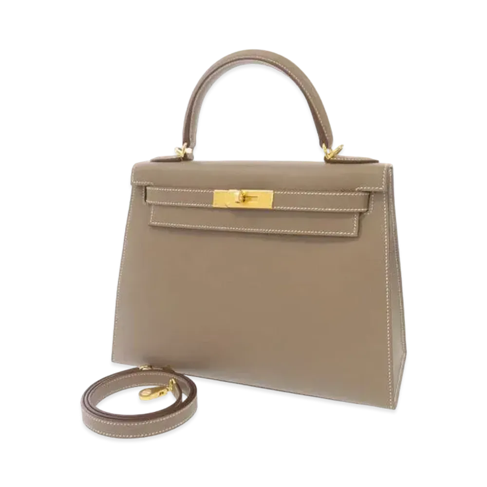 Hermes Kelly Sellier  Swift "Etoupe/Gold"