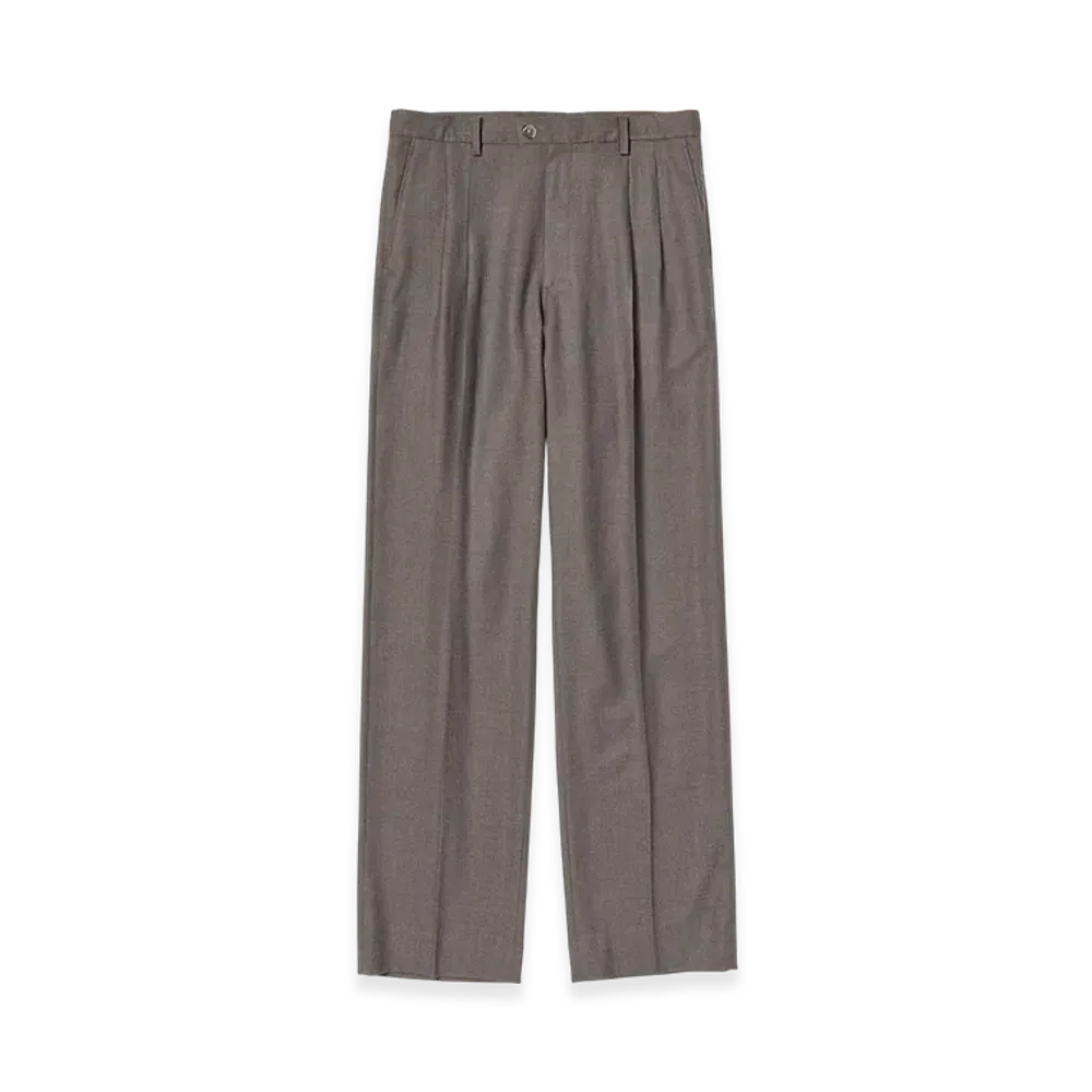 AURALEE Super Light Wool Two-Tuck Slacks "Top Brown"