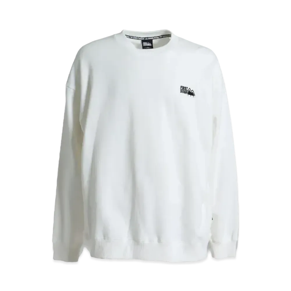 FIRST DOWN LOGO CREW SWEAT "Off White"