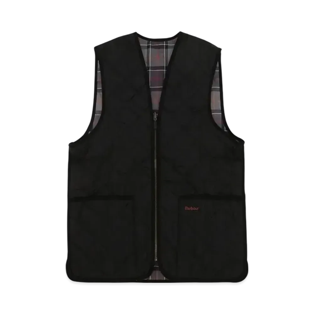 Barbour Vest Quilted Liner Vest Tailored Fit Reversible "Black"