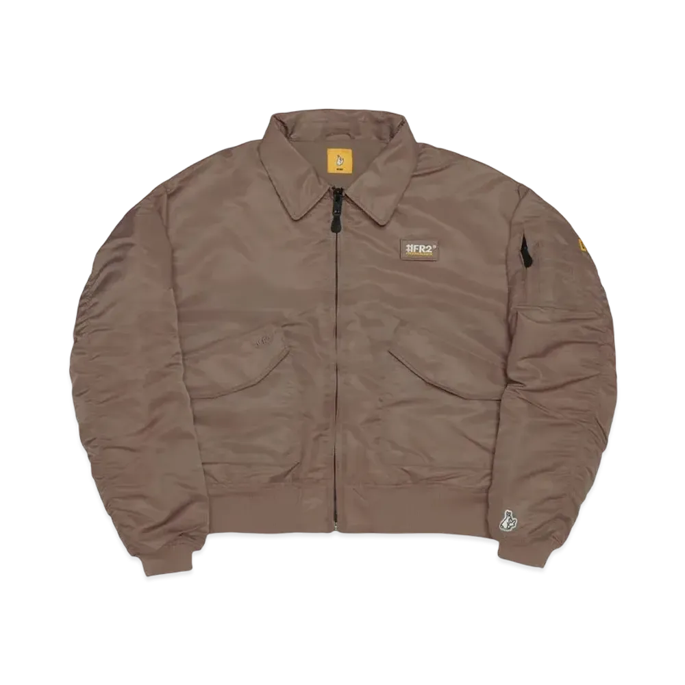 FR2 Embroidery Nylon Flight Jacket "Brown"