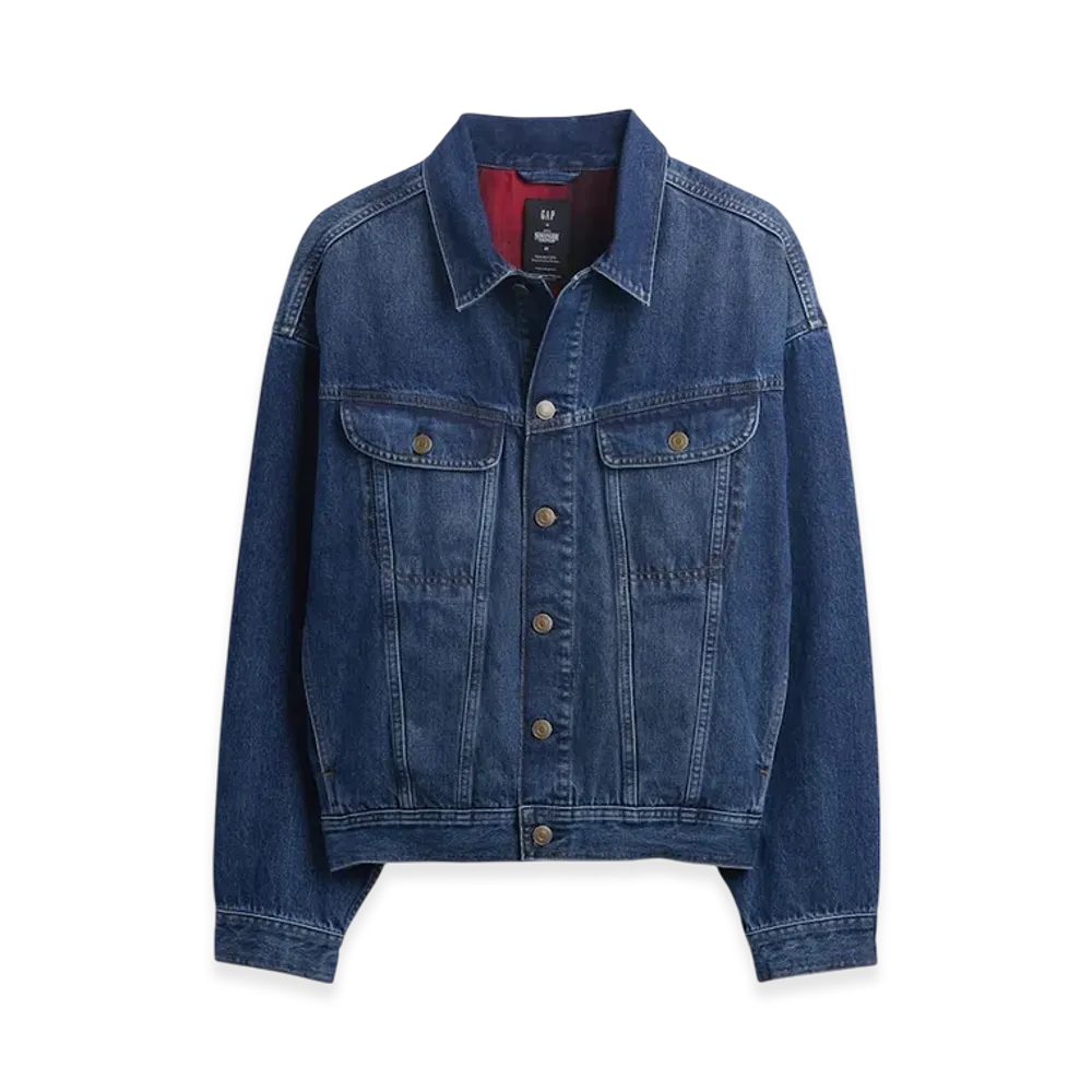 Gap x Stranger Things Flannel Lined Icon Denim Jacket "True Indigo"