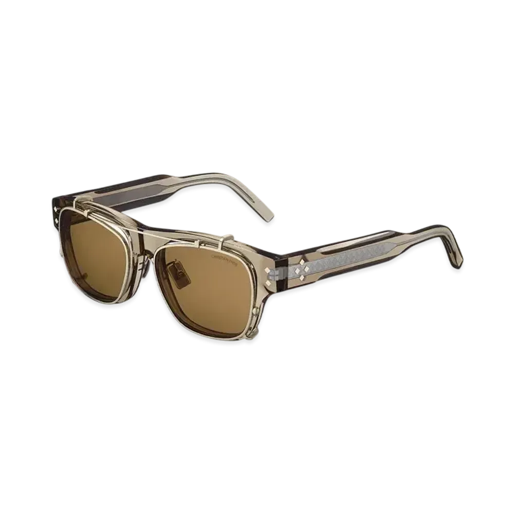 Dior CD Diamond S10I Transparent Rectangular Sunglasses "Beige"
