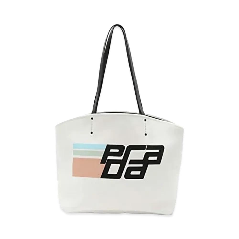 PRADA Canapa Print Canvas Tote Bag "White"