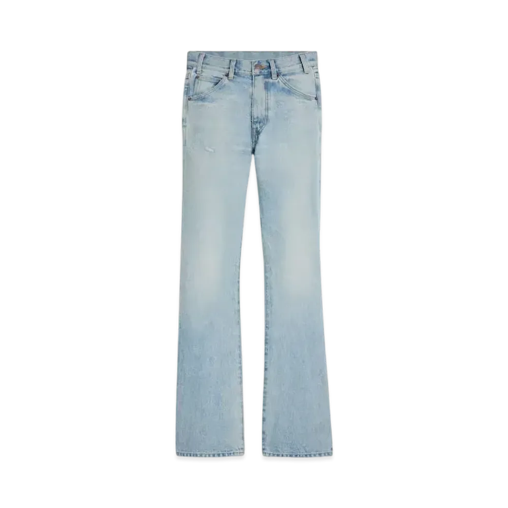 CELINE Women's Dylan Flared Jeans in Rider Wash Denim "Rider Wash"